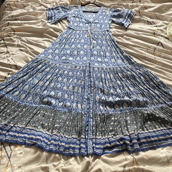 Spell and the gypsy designs oracle maxi dress gown kaftan boho lurex duster - Picture 14 of 17